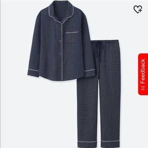 Uniqlo lounge set pajamas (polka dot in navy)